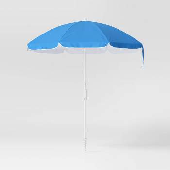 6.5'x6.5' Round Outdoor Patio Beach Umbrella Blue - Sun Squad™