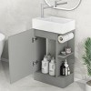 ChicFurnit Bathroom Storage Cabinets Bathroom Floor Storage Cabinet Functional Bathroom Cabinet with Drawer for Bathroom, Gray, 18.6"*10.6"*33.2" - 4 of 4