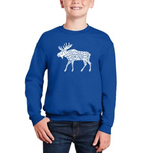 LA Pop Art Moose - Boy's Word Art Crewneck Sweatshirt - 1 of 3
