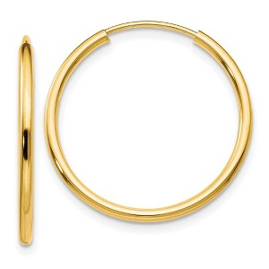 Black Bow Jewelry 1.5mm x 23mm 14k Yellow Gold Polished Round Endless Hoop Earrings - 1 of 4