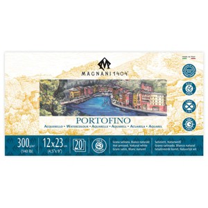 Magnani 1404 Portofino Hot Press 100% Cotton Watercolor Paper Pad, 20 Sheets, 140 lb, Acid-Free, UV Resistant, Deckled Edges, Vegan Sized Water Color - 1 of 4