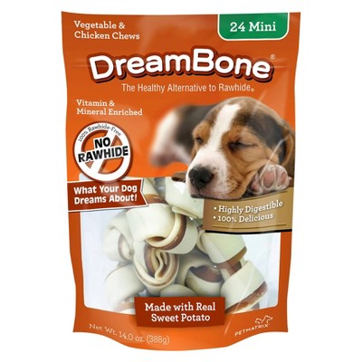 DreamBone Mini Vegetable and Chicken Chew with Real Sweet Potato Dog Treats - 24ct