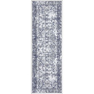 Washable Vintage Area Rug with Non-Slip Backing, Low Pile Soft Farmhouse Carpet for Living Room, Bedroom, Kids Playroom - 1 of 4