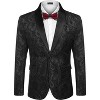 COOFANDY Mens Floral Paisley Suit Jacket Blazer Wine Red 4XL - 3 of 4