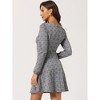 Allegra K Women's Fall Vintage Square Neck Long Sleeve Plaid Dress - 4 of 4