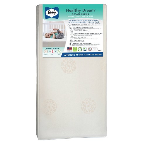 Sealy Cozy Cool Hybrid 2-Stage Coil and Gel Baby Crib and Toddler Bed  Mattress 