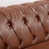 PAGED Sofa Comfy PU Leather Sofa with Wood Frame and Rolled Arm for Living Room, Apartment - 4 of 4