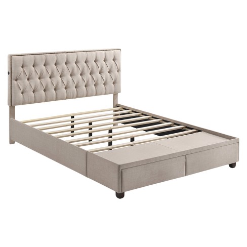 Tufted Storage Bed