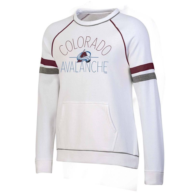 NHL Colorado Avalanche Women&#39;s White Fleece Crew Sweatshirt, 1 of 4
