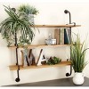 38"x38" Wood 3 Level Wall with Metal Brackets Brown - Olivia & May: Industrial Style, No Assembly Required - 2 of 4