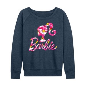 Women's - Barbie - Easter Lightweight French Terry Wide Neck Long Sleeve Shirt - 1 of 4