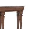 Console Table Oak - Acme Furniture: Elegant Two-Tier Design, Engraved Legs, Fixed Shelf - 4 of 4