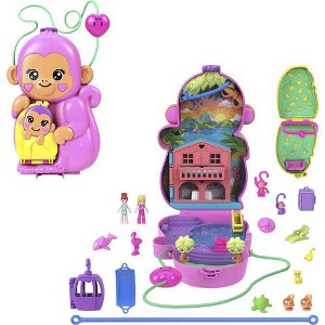 Mattel - Mattel - Polly Pocket Momma Monkey & Baby Playset with 2 Micro Dolls - 1 of 4
