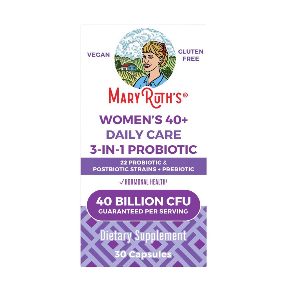 Photos - Vitamins & Minerals MaryRuth's Women's 40+ Daily Care 3-in-1 Probiotic Capsules - 30ct