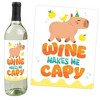 Big Dot of Happiness Capy Birthday - Capybara Party Decorations for Women and Men - Wine Bottle Label Stickers - Set of 4 - 2 of 4