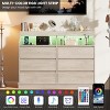 Dresser for Bedroom, 6 Drawer Dresser with LED Lights and Charging Station, Wide Chest of 6 Drawers with Open Space - 4 of 4