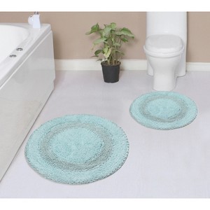 Radiant Bathroom Rugs Set, Washable Rug, Extra Soft and Absorbent bath Rug, Bath Mat Set, Bath Floor Mat Non-Slip, 2 Pcs Set(22+30), Sky Blue - 1 of 4