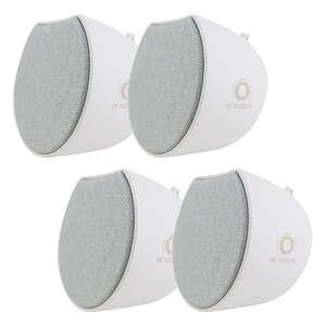 OC Acoustic Newport Plug-in Outlet Speaker with Bluetooth 5.1 and Built-in USB Type-A Charging Port - Set of 4 (Light Gray/White) - 1 of 4