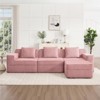 RISOKEYS Modular 3 Seat L Shape Sectional Boneless Sofa - Corduroy Cloud Sectional Couch with Deep Seat,Pillows & 1 Movable Ottoman - 2 of 4