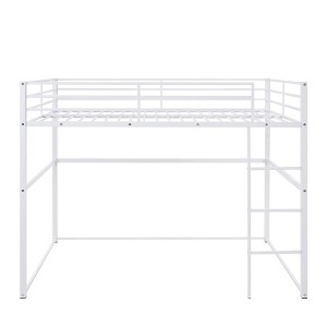 Dsvimoy Bed Metal Bunk Bed with Safe Ladder and Underbed Storage for Kids Room, White, 77.4"*14.7"*6" - 1 of 4