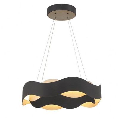 Vaughan Black and Nickel LED Wave Chandelier