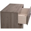 1pc Contemporary 2-Drawer Storage Nightstand Metal Handle Grey Oak Finish - 2 of 4