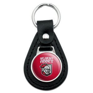 Belmont Abbey College Primary Logo Black Leather Keychain - 1 of 4