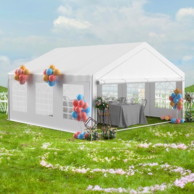 Outdoor Party Tent Heavy Duty, Wedding Canopy with Removable Sidewalls & Church Windows,with White Roof, Waterproof Outdoor Patio Shelters