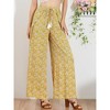 Allegra K Women's Boho Tassel Drawstring Flowy Split Wide Leg Palazzo Pants - 4 of 4