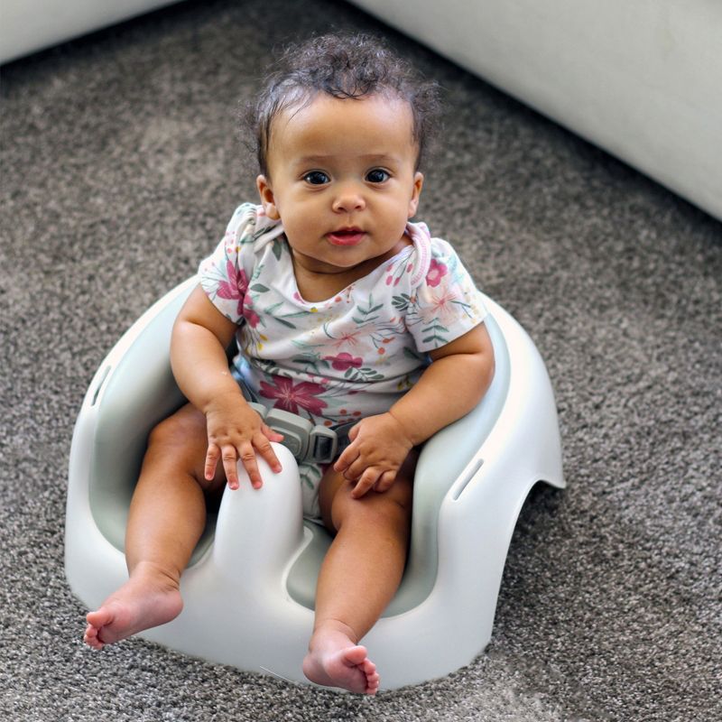 Bumbo Floor Seat LITE Combo, Made of Heavy-Duty Plastic with Smooth Larger Leg Holes, Includes Detachable Feeding Tray Accessory, Cool Grey, 4 of 7