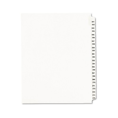 Avery-Style Legal Exhibit Side Tab Divider Title: 351-375 Letter White 01344