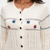 Knit & Lounge Embroidered Knit Long Sleeve Button Front Cardigan Contrast Stitching Slim Fit Ribbed Hem - 3 of 4