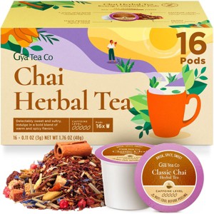 Gya Tea Co Chai Herbal Tea Pod (16 ct) - Decaf Hot Tea with Aromatic & Mellow for Smooth & Comfort - 1 of 4