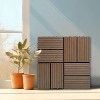 Gulches 20pcs Wood Deck Tiles, Composite Decking Resist Rust, Weather, Indoor, Outdoor, DIY Interlocking Decking Tiles, Floor Tile, Light Coffee - 3 of 4