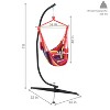Sunnydaze Double Cushion Hanging Rope Hammock Chair with C-Stand - 265 lb. Weight Capacity - Sunset - 4 of 4