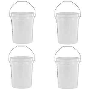 Racxily Round Utility Bucket, Comfort Handle, 5 Gallon Plastic Storage barrel, White - 1 of 4