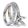 Pompeii3 1 1/2ct Pave Diamond Engagement Wedding Ring Set 14K White Gold - 3 of 4