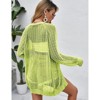 Womens Summer Lightweight Cardigan Long Sleeve Open Front Loose Beach Crochet Cover Up - 4 of 4