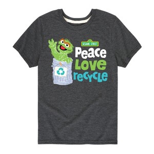 Boys' - Sesame Street - Peace Love Recycle Short Sleeve Graphic T-Shirt - 1 of 4