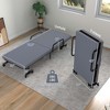Costway Folding Bed Adjustable Guest Single Bed Twin Mattress Portable Wheels Brown/Grey/White - 3 of 4