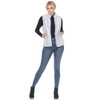 Women's Zip up High Pile Fleece Vest -White Mark - 4 of 4