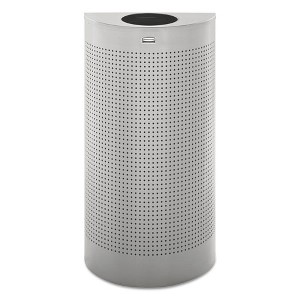 Rubbermaid Commercial Designer Line Silhouettes Waste Receptacle, 12 gal, Steel, Silver Metallic - 1 of 1