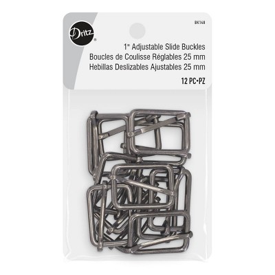 Dritz 12ct Buckles Adjustable Slide 1'' Gunmetal : Target