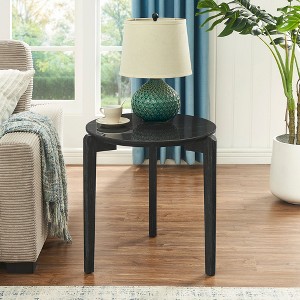 NicBex 24"/36" Round Coffee Table,Modern Side Table with Marble-Look Top,End Table with Rubberwood Legs,Center Table for Living Room & Office - 1 of 4