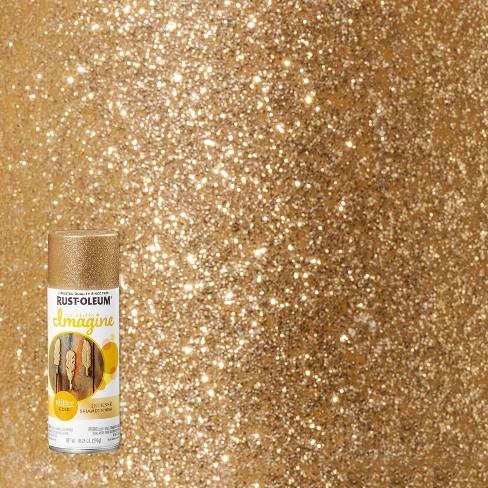 Rust-oleum 10.25oz Imagine Glitter Spray Paint Gold : Target