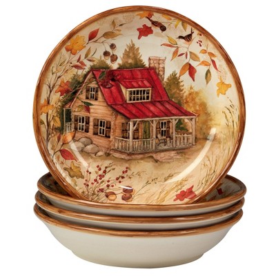 Set of 4 Pine Forest Soup Bowls - Certified International