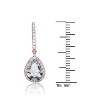 Guili Sterling Silver Cubic Zirconia Teardrop Earrings, Available in Rhodium or Rose Plating, A Timeless and Elegant Sparkle for Any Occasion - 2 of 3