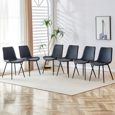Sapphtopaz Dining Chairs Set Curved Widened Cushion Kitchen Chair with Metal Legs Armless Dining Chairs for Dining Room, Living Room