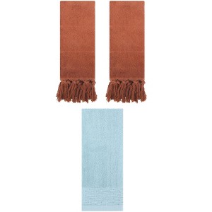 REGALWOVEN 3 Packs Solid Cotton Absorbent Soft Hand Towel for Bathroom 14" x 30" - 1 of 4