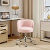 Karl Home Teddy Swivel Chair Adjustable Rolling Office Desk Chair with Wheels and  Support for Living Room pink - 2 of 4